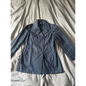 GAP Women’s Trench Coat Size Small Navy Blue Lightweight Jacket Double Breasted